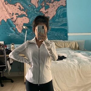 Zella white long sleeve zip up jacket